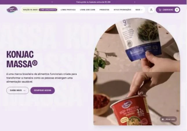 Página inicial da loja Konjac Massa
